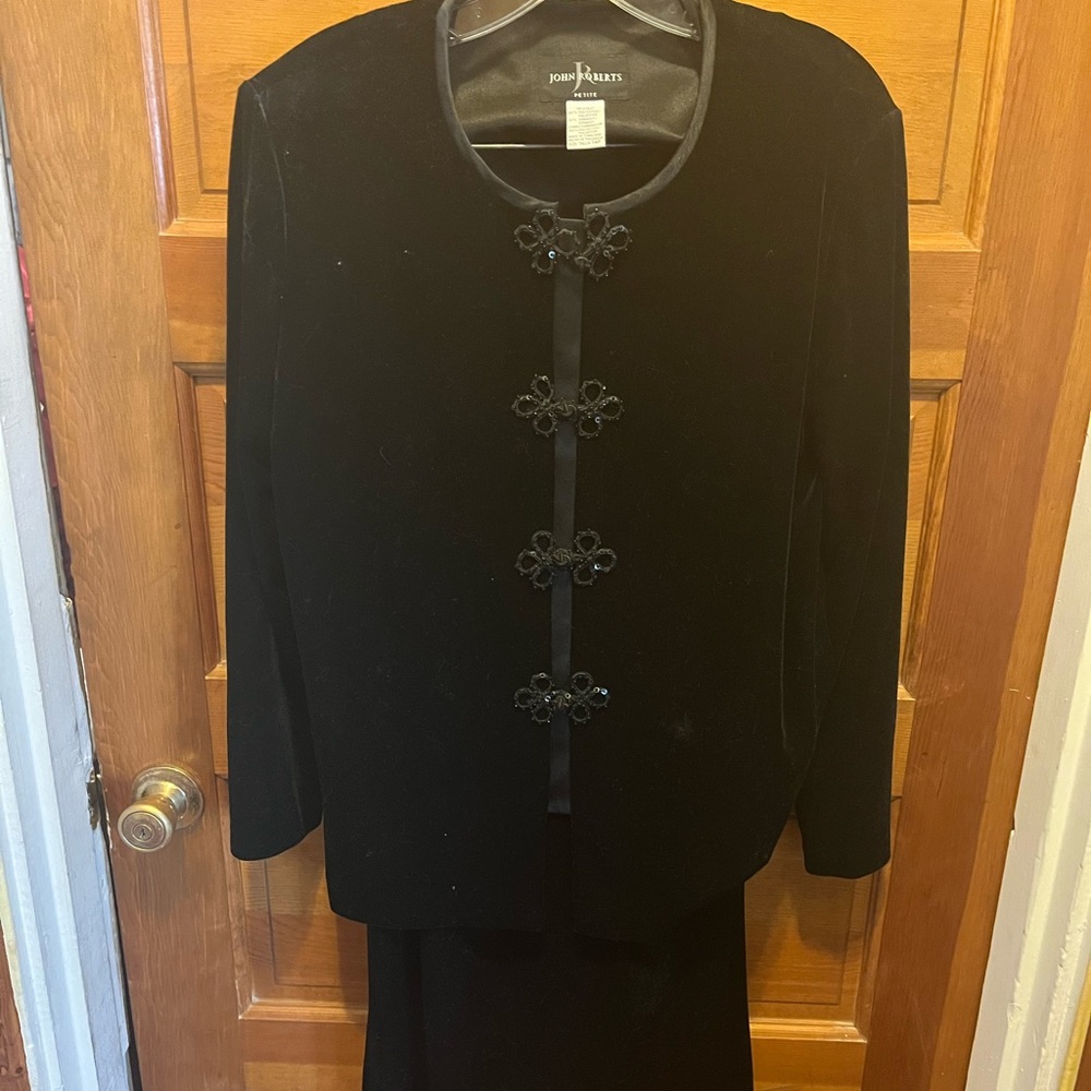 Jog Roberts Japanese Style Black Velvet Maxi Skirt and Jacket